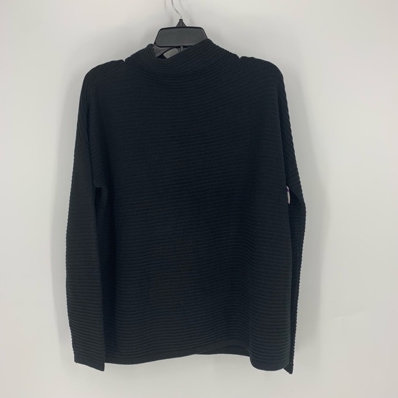 Sweet Romeo Womens Abstract Rib Turtleneck Tunic Sweater Black Small - Picture 7 of 7